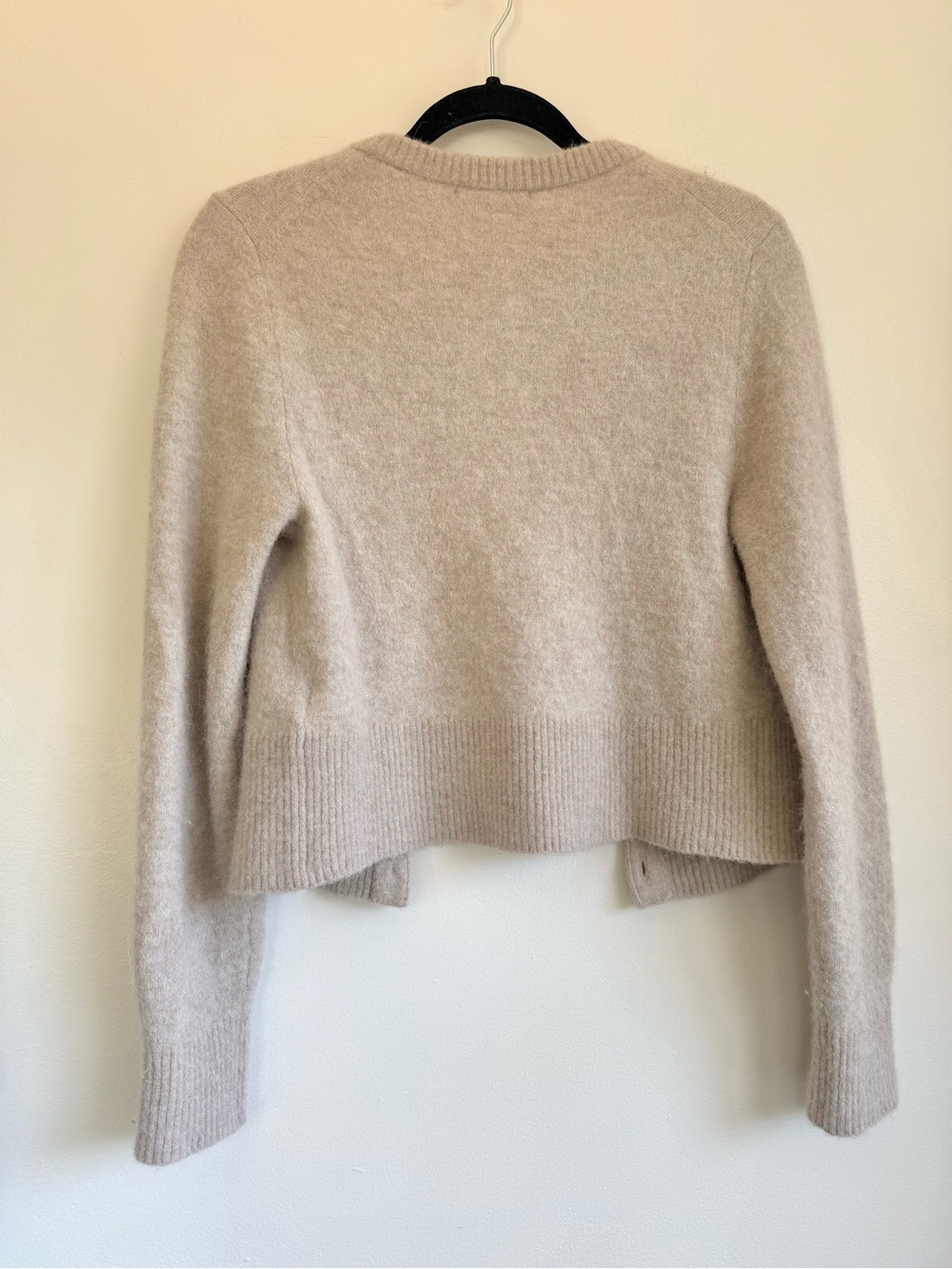 Alpaca & Wool Blend Women’s Oatmeal Cream Button-Up Knit Cardigan Sweater Small - Picture 9 of 9